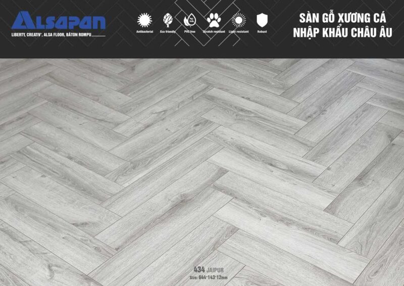 Sàn gỗ Pháp ALSAPAN 12mm 434