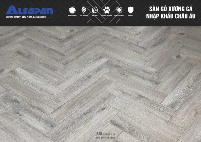 Sàn gỗ Pháp ALSAPAN 12mm 536