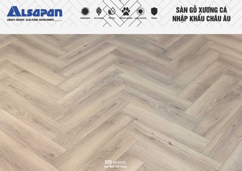 Sàn gỗ Pháp ALSAPAN 12mm 578