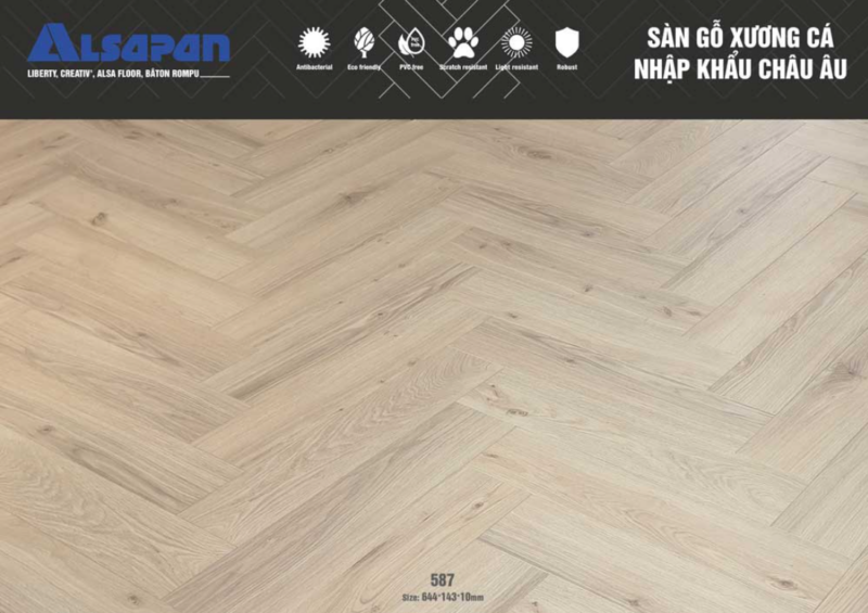 Sàn gỗ Pháp ALSAPAN 10mm 587