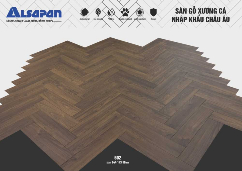 Sàn gỗ Pháp ALSAPAN 10mm 602
