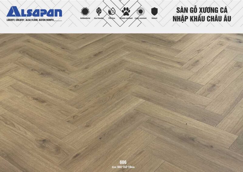 Sàn gỗ Pháp ALSAPAN 10mm 606
