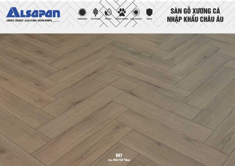 Sàn gỗ Pháp ALSAPAN 10mm 607
